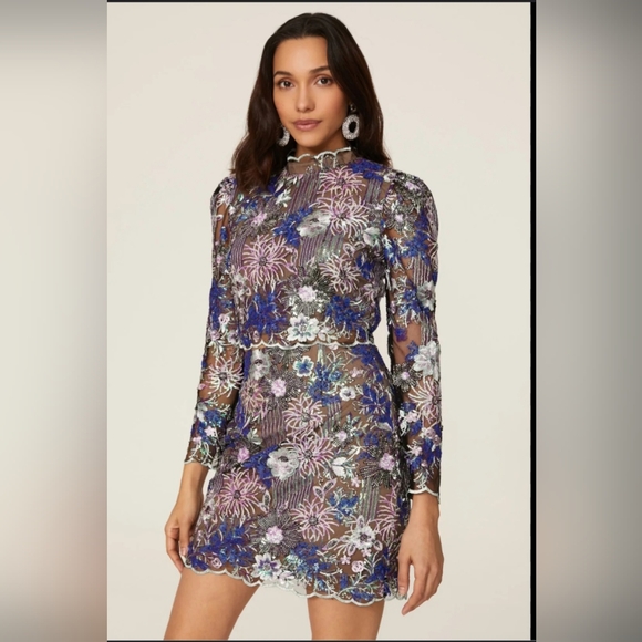 ELLIATT REESE CROPPED LACE TOP AND MINI SKIRT SET - Picture 3 of 8